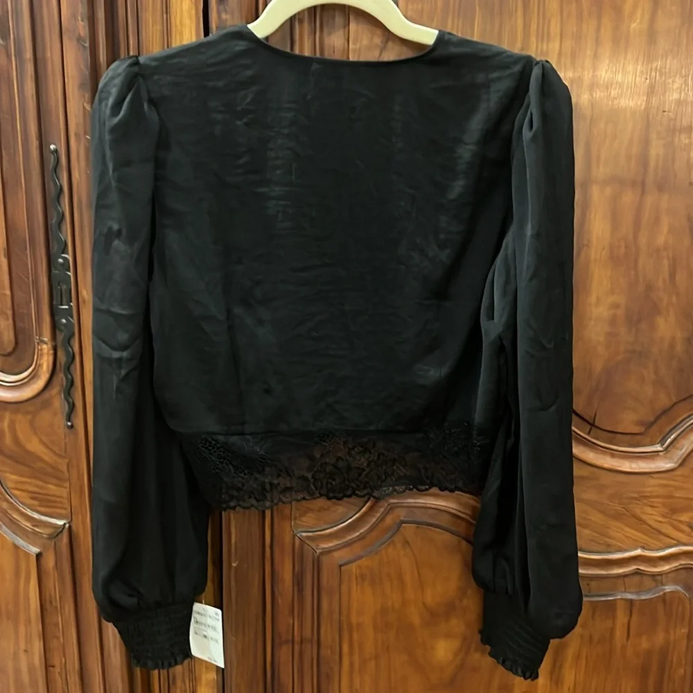 Open Edit black long sleeve crop top NEW - Small - Picture 6 of 6